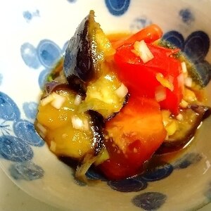 レンジで簡単‼︎茄子の中華風サラダ(´･Д･)」